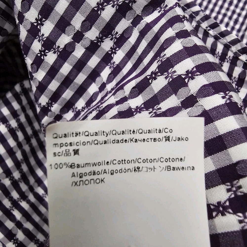 Hugo Boss Mens XL Purple Microcheck Textured Shirt  Preppycore Designer Business - Picture 9 of 10